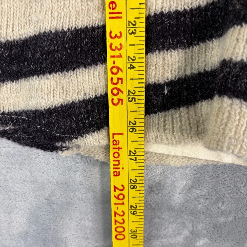 FREE PEOPLE Earned Stripes WOOL Sweater Peacoat Button Jacket Size Small